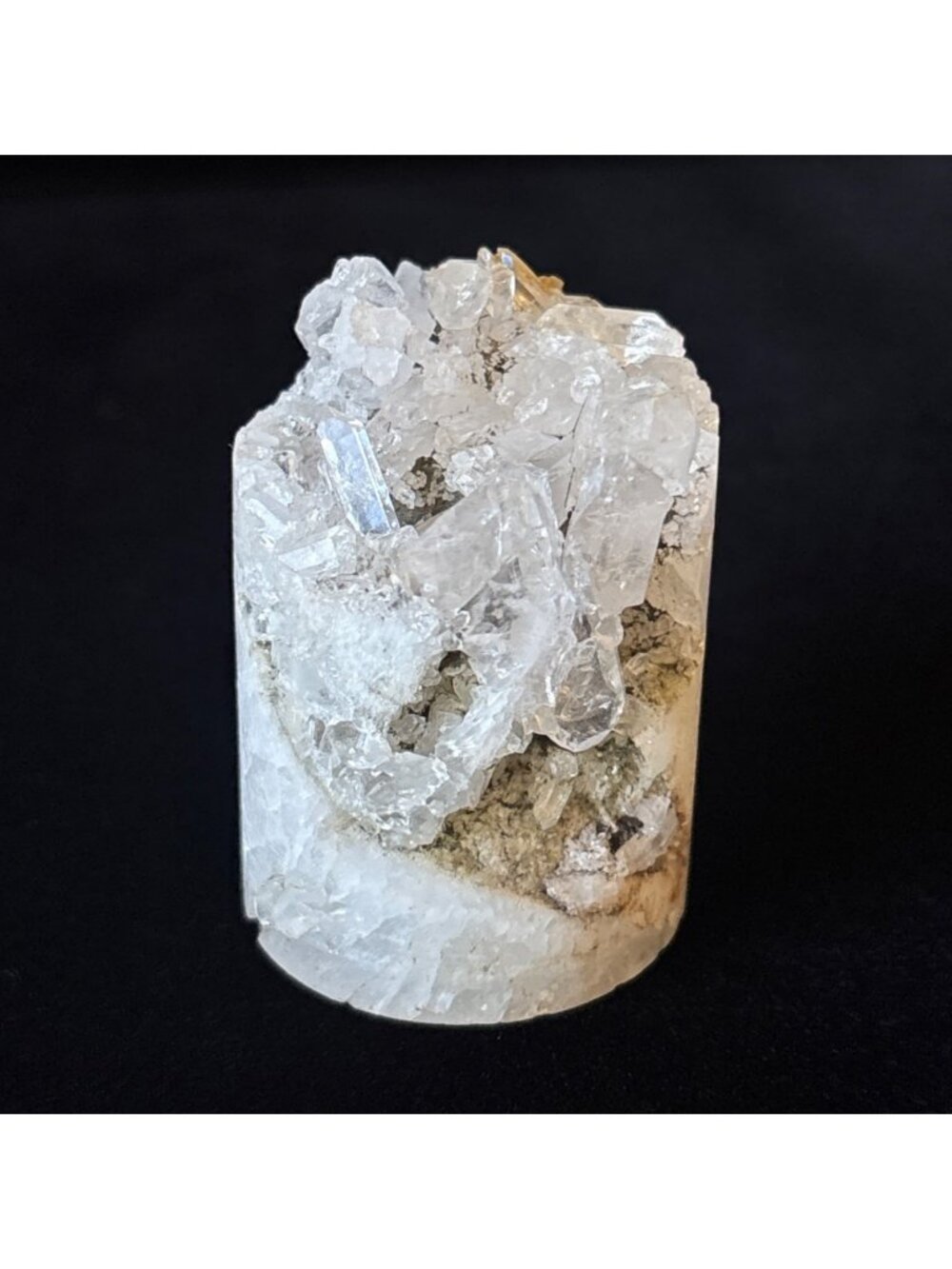 Clear Quartz Cluster Cylinder Core Crystal White Druzy Mineral
